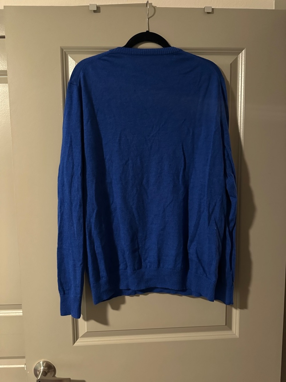 Banana Republic Men's V-Neck Sweater Extra Fine Merino 100% Wool - Royal Blue - Picture 4 of 4